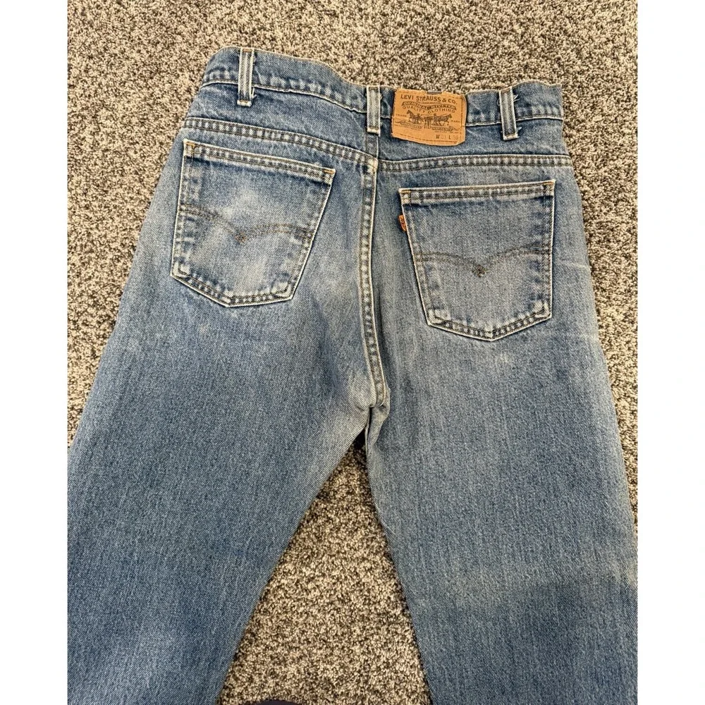 Vintage 1990 Levi's 505 Orange Tab Denim Jeans USA Made Regular Straight 30x27